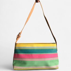 Y2K 2000s Rainbow Colorful Striped Shoulder Hand Bag Purse Baddie Preppy Trendy